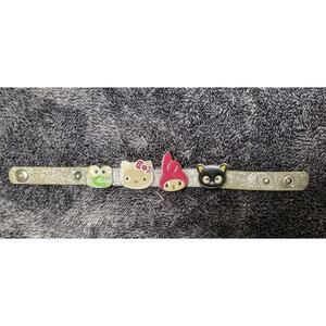 Vintage Hello Kitty Sanrio Leather Charm Bracelet With 4 Charms